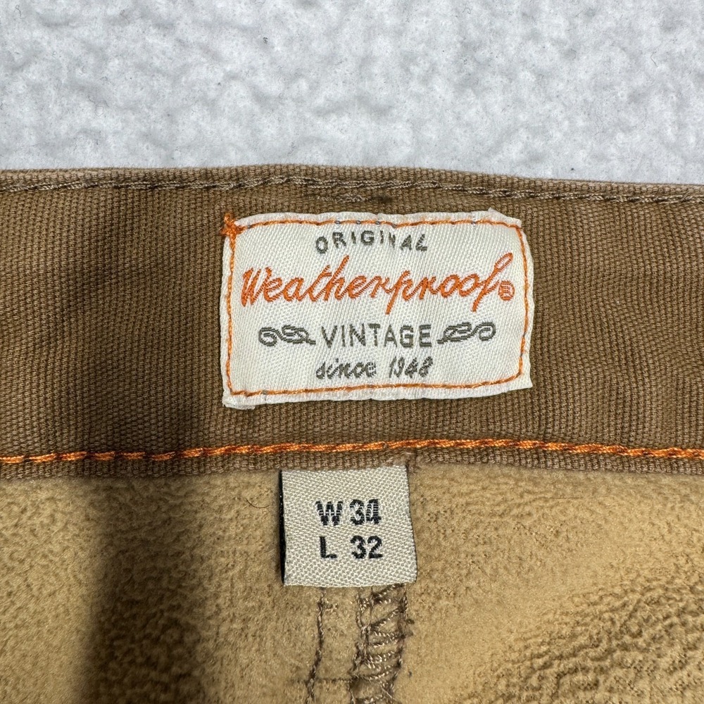 Weatherproof Vintage Fleece Lined Pant Fleece Lining Stretch Canvas Men's 34x32 - Picture 5 of 15
